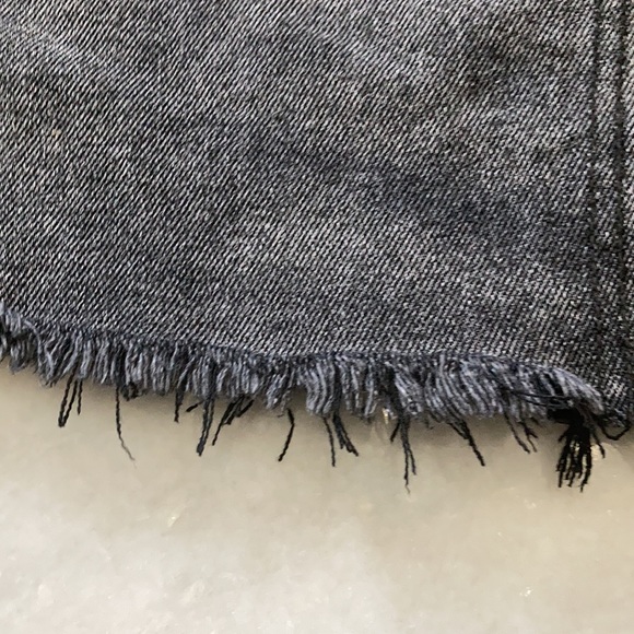 Black Distressed Denim Skirt - Picture 5 of 9